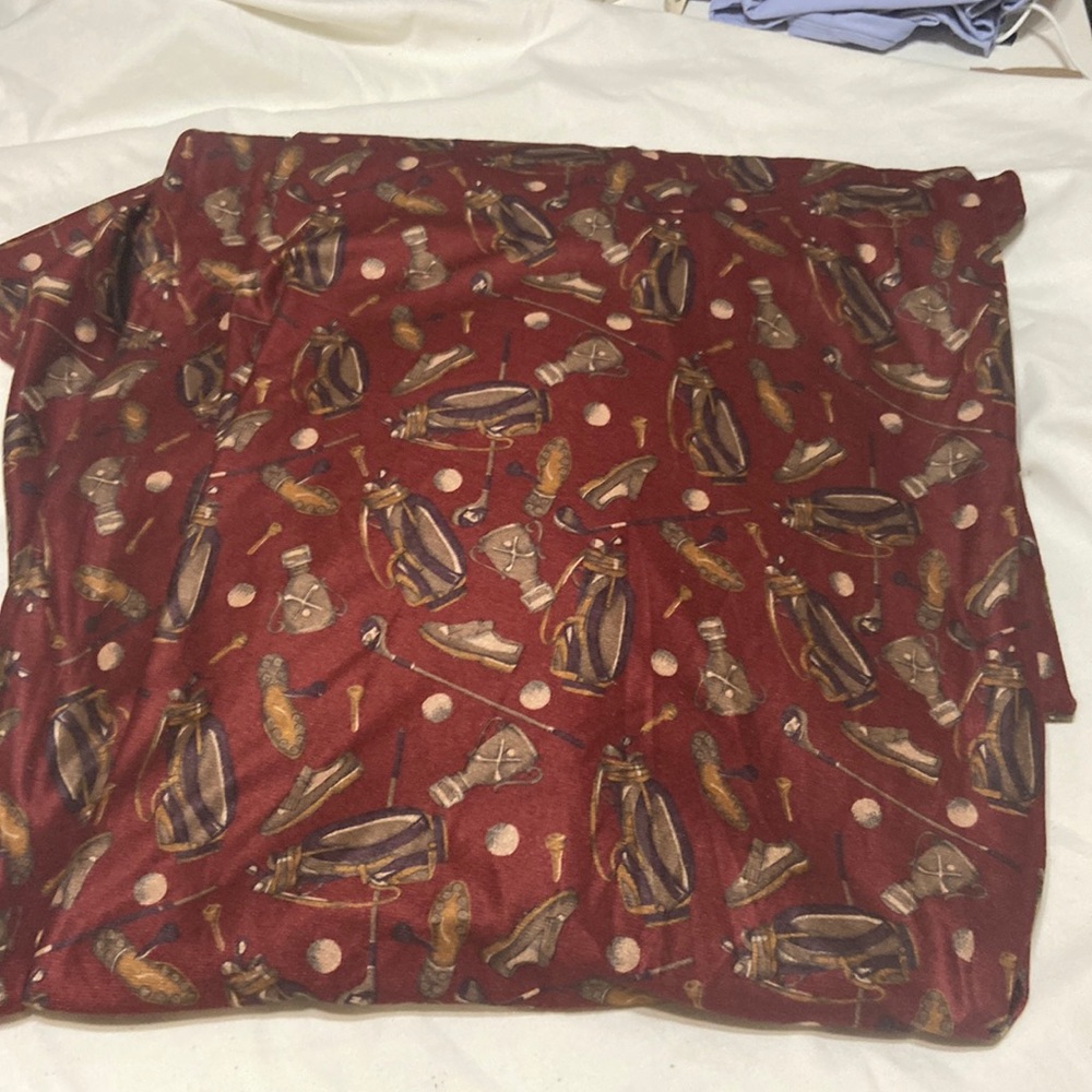 Velour Golf Themed Fabric 64 1/2” wide, 120”l Long. Very soft